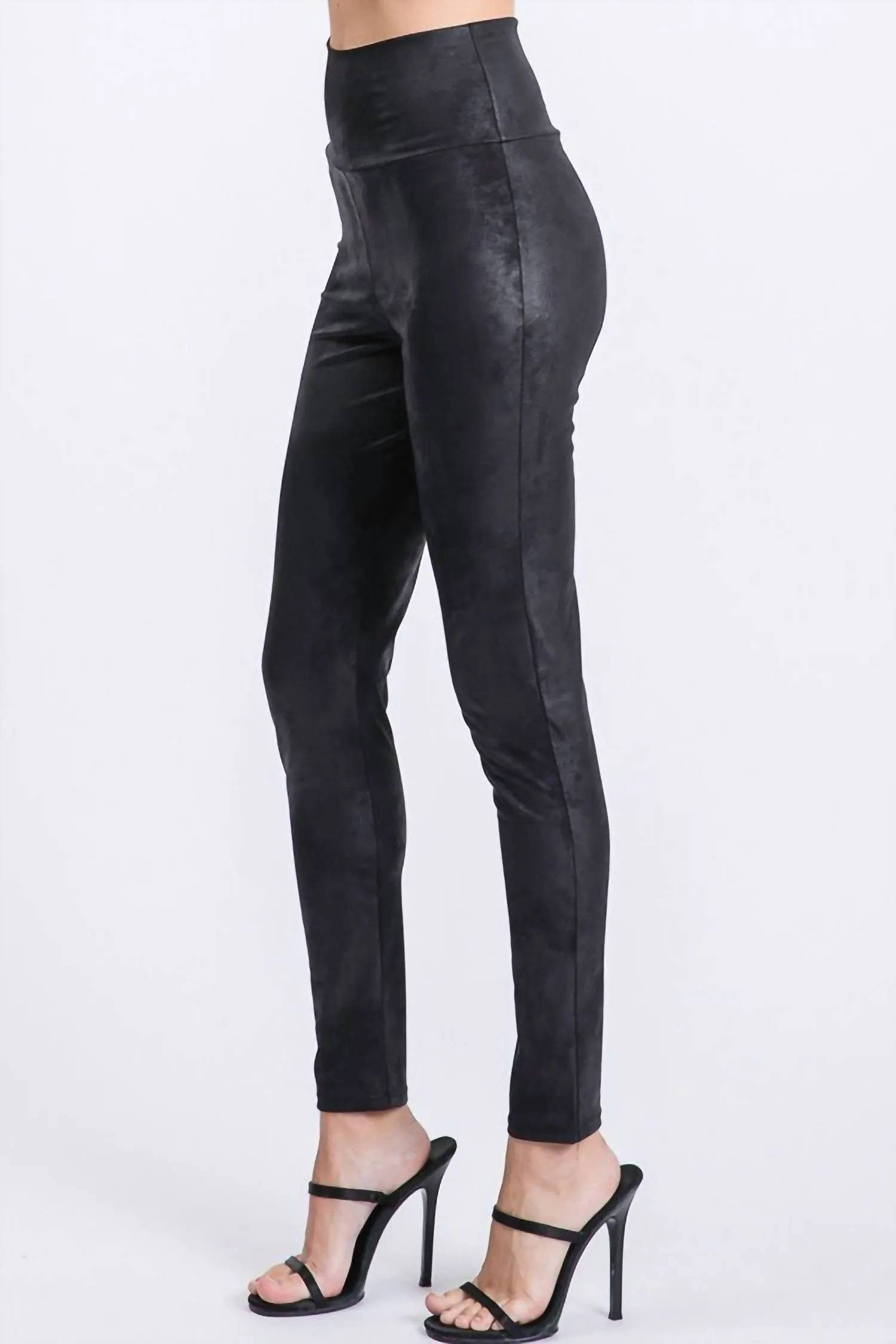Curvy Faux Leather Legging - Plus In Black