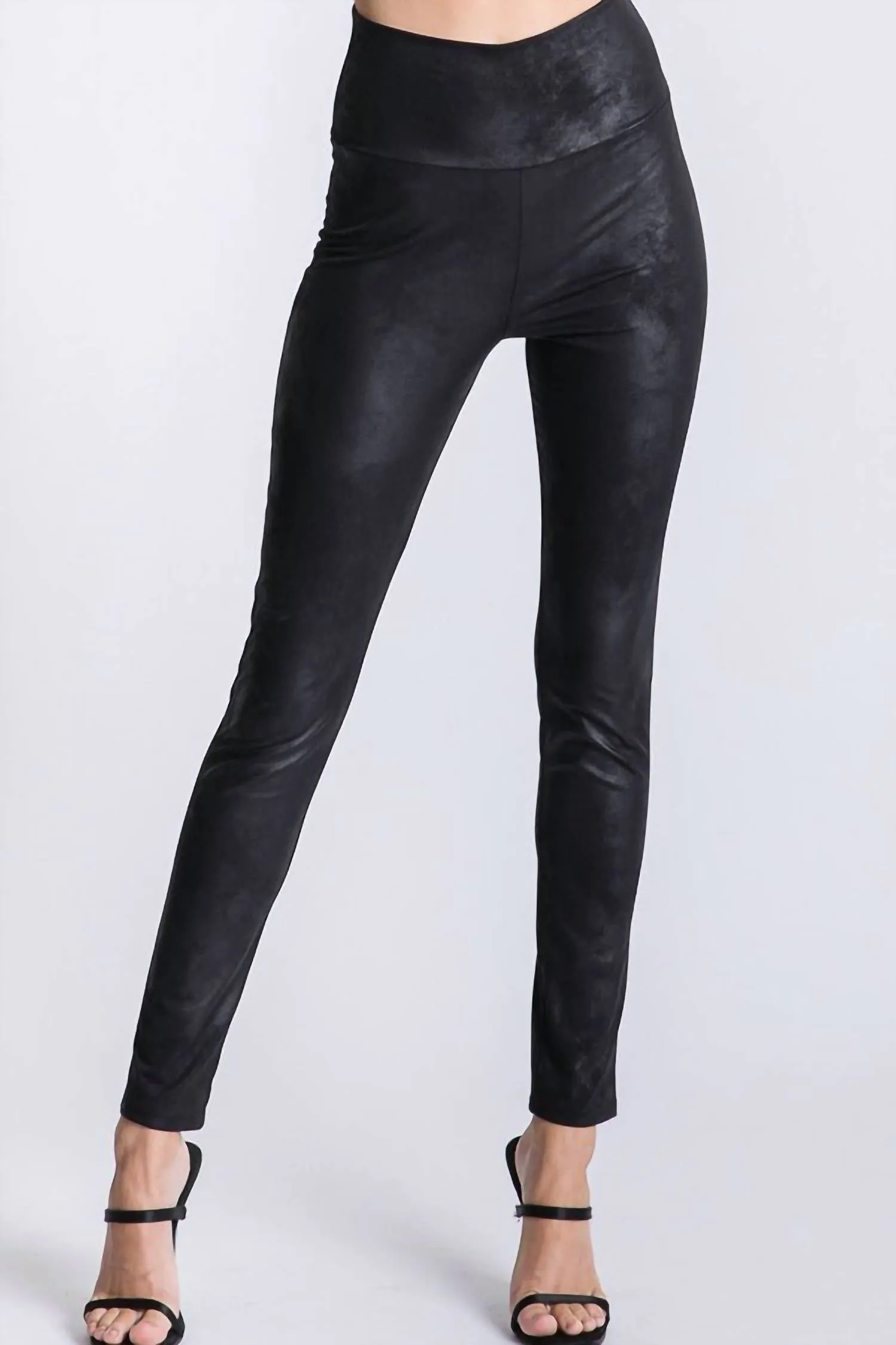 Curvy Faux Leather Legging - Plus In Black