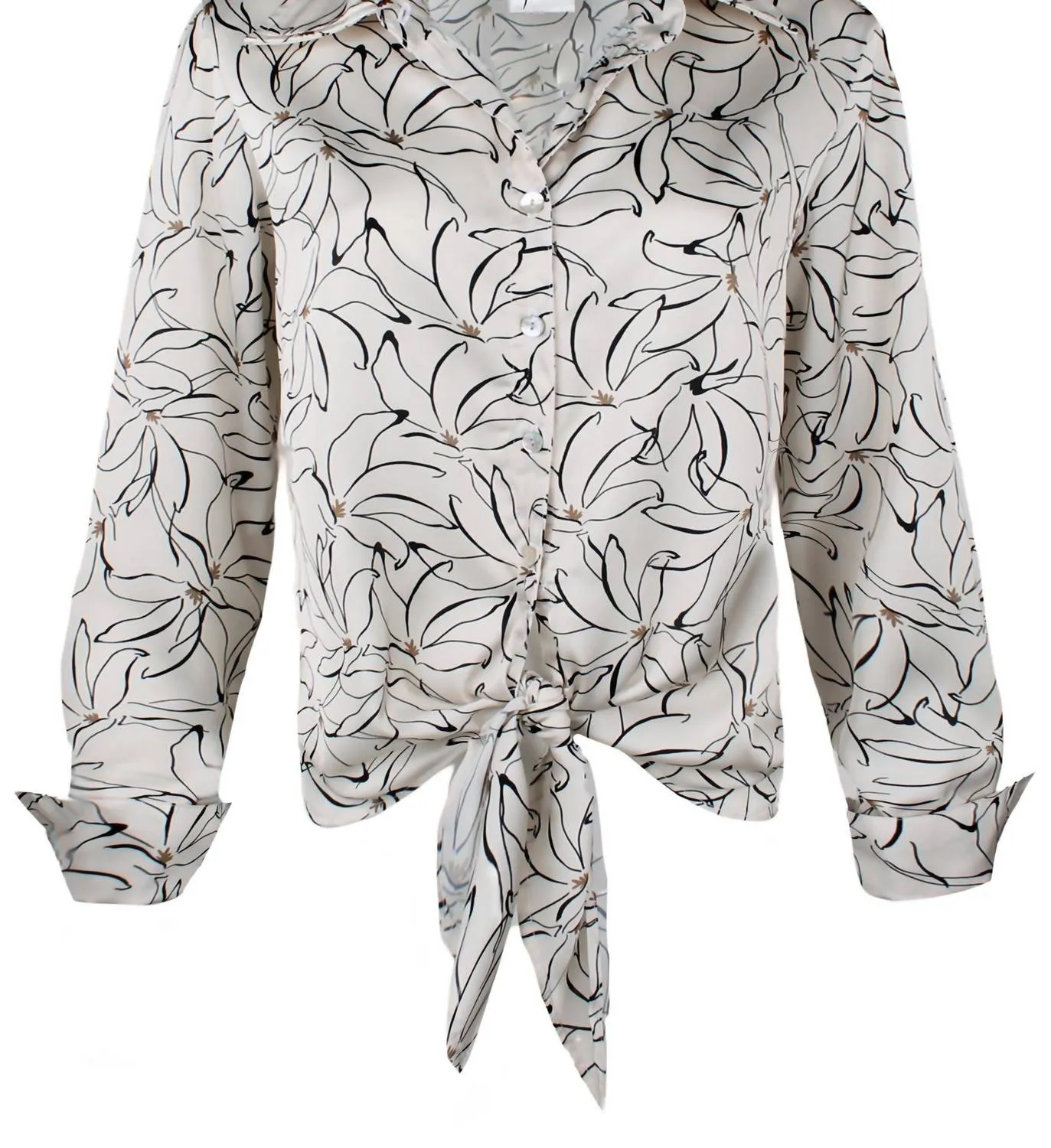 Dancing Lilies Lindy Top In Ivory/black