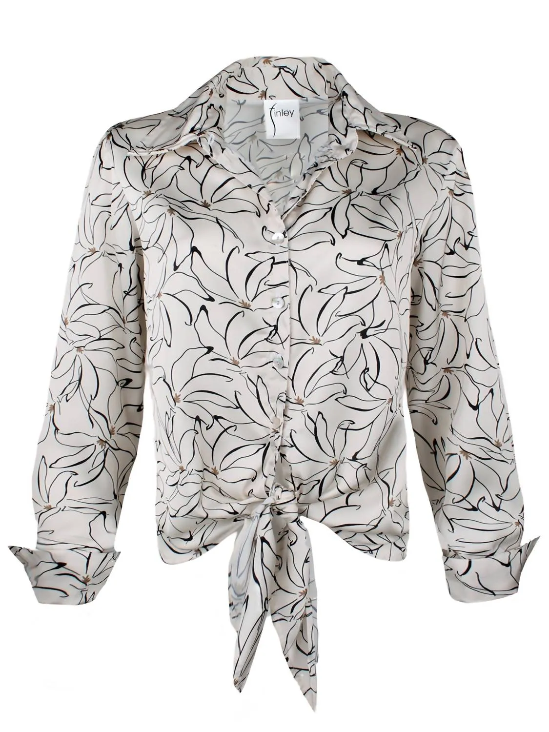 Dancing Lilies Lindy Top In Ivory/black