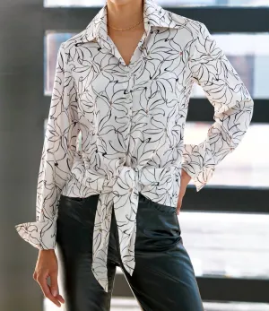 Dancing Lilies Lindy Top In Ivory/black