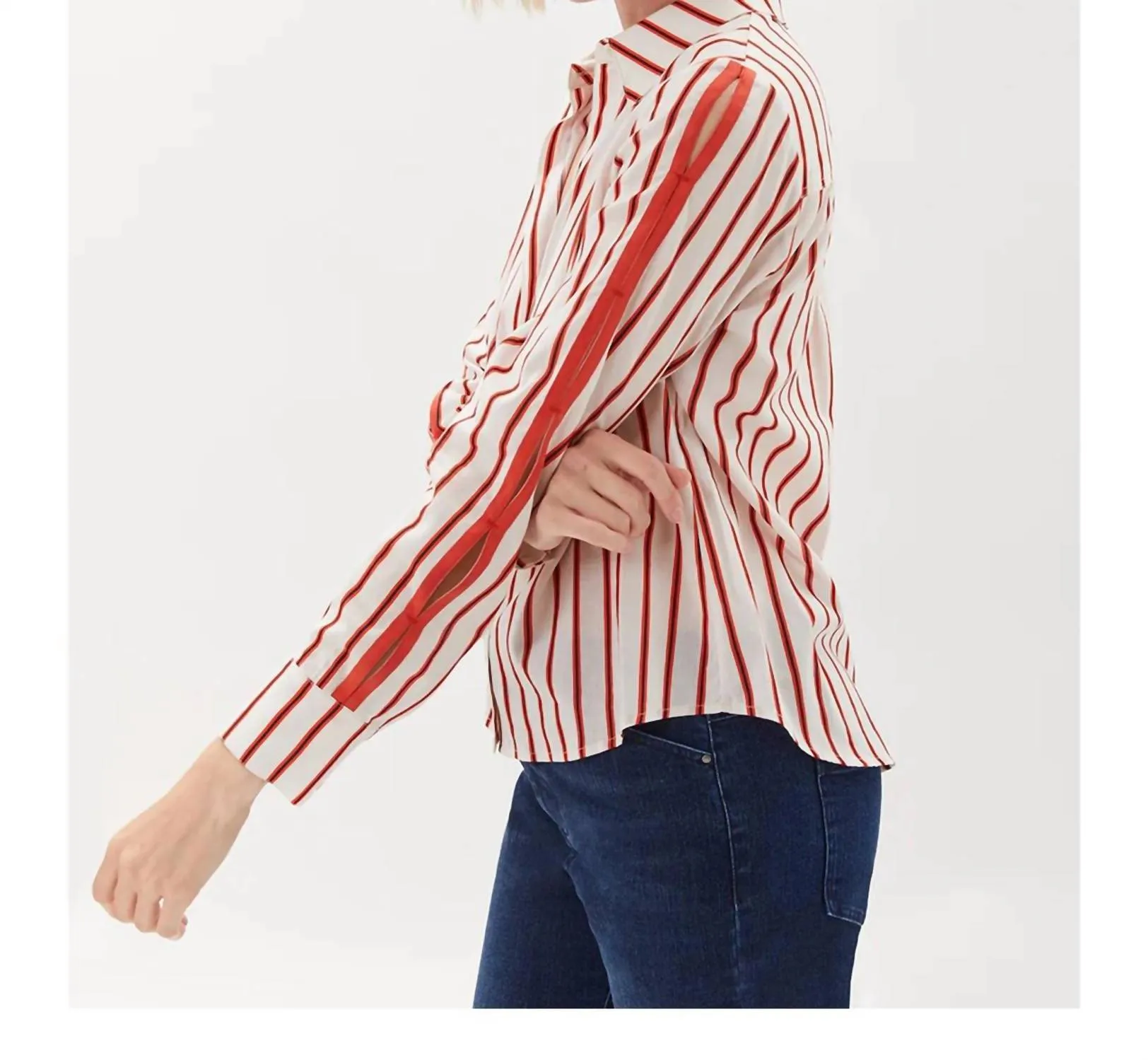 Davis Shirt With Twill Tape Detail In Warmth / Poppy Combo