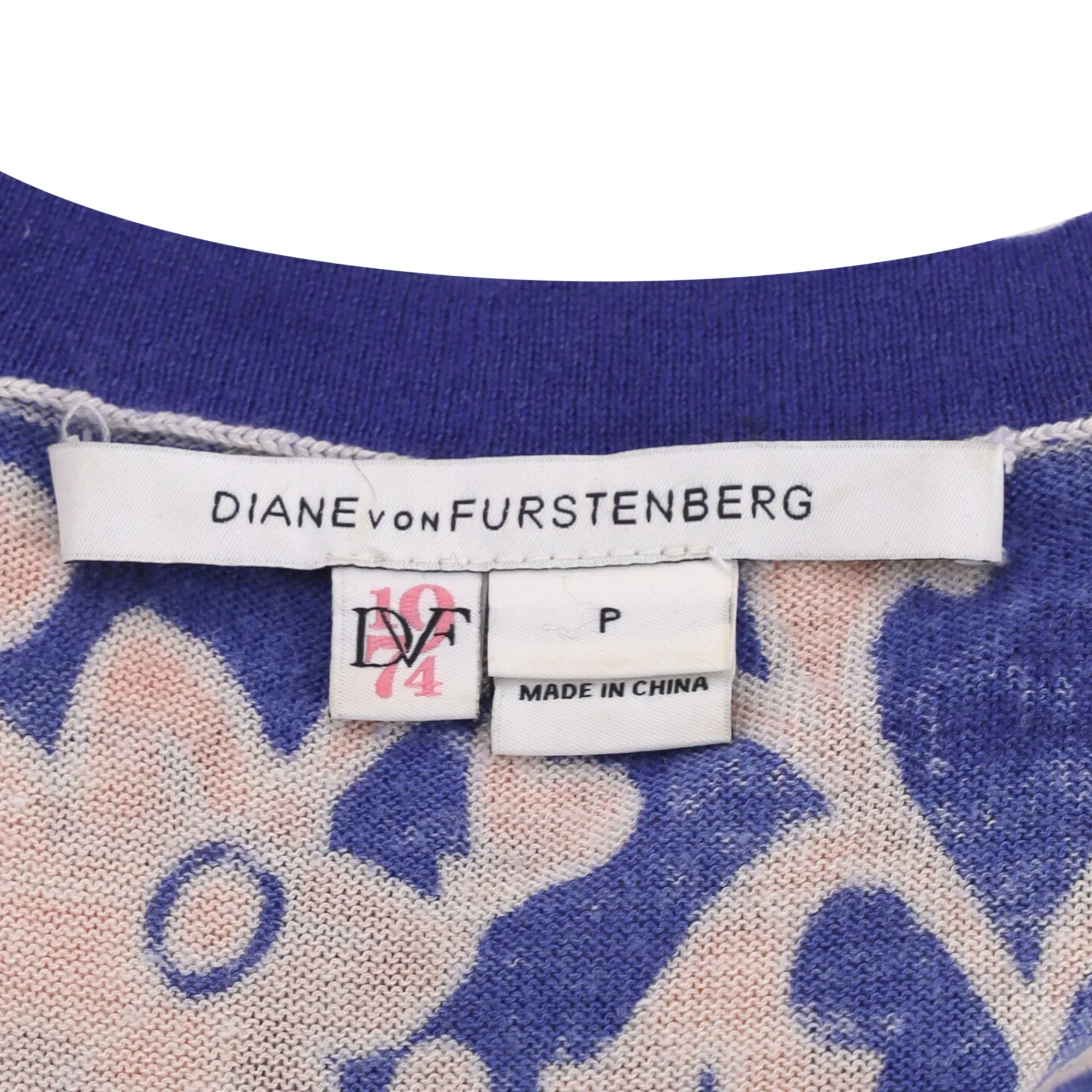 Diane Von Furstenberg Print Knitted T-shirt in Multicolor Wool