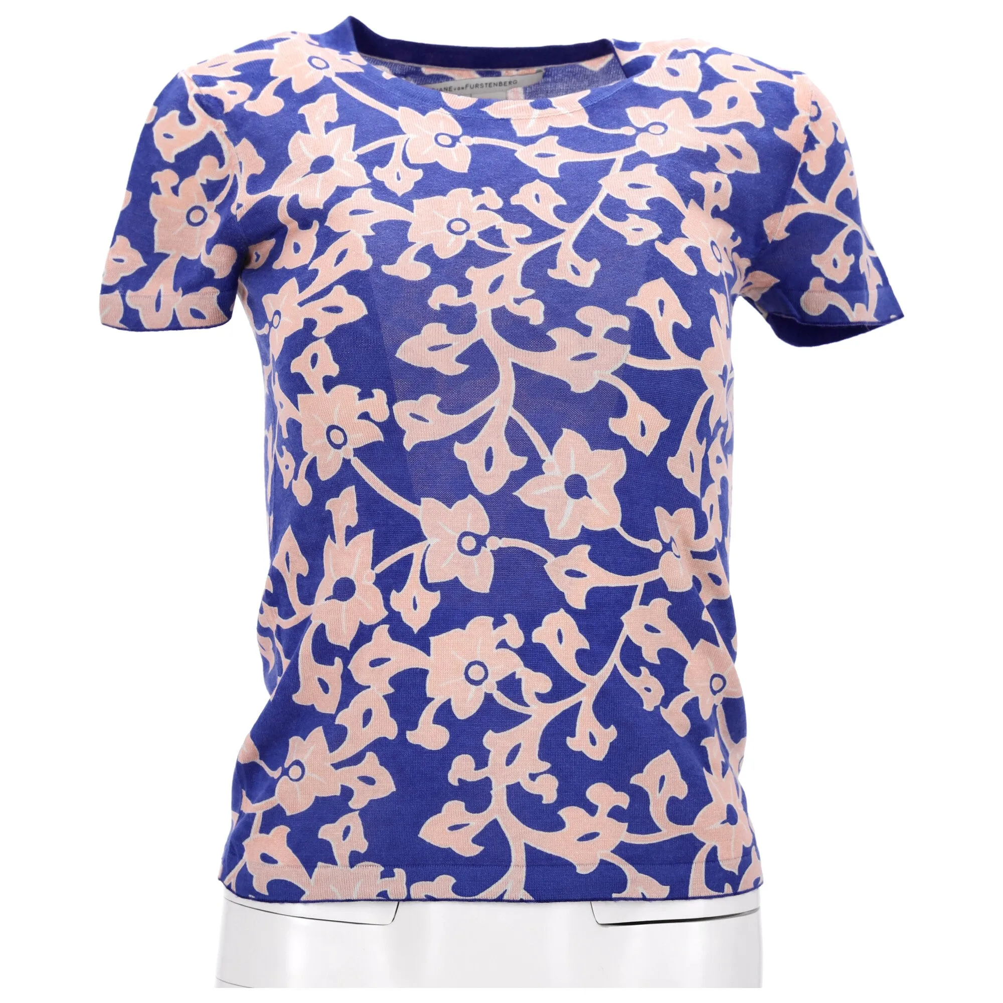 Diane Von Furstenberg Print Knitted T-shirt in Multicolor Wool