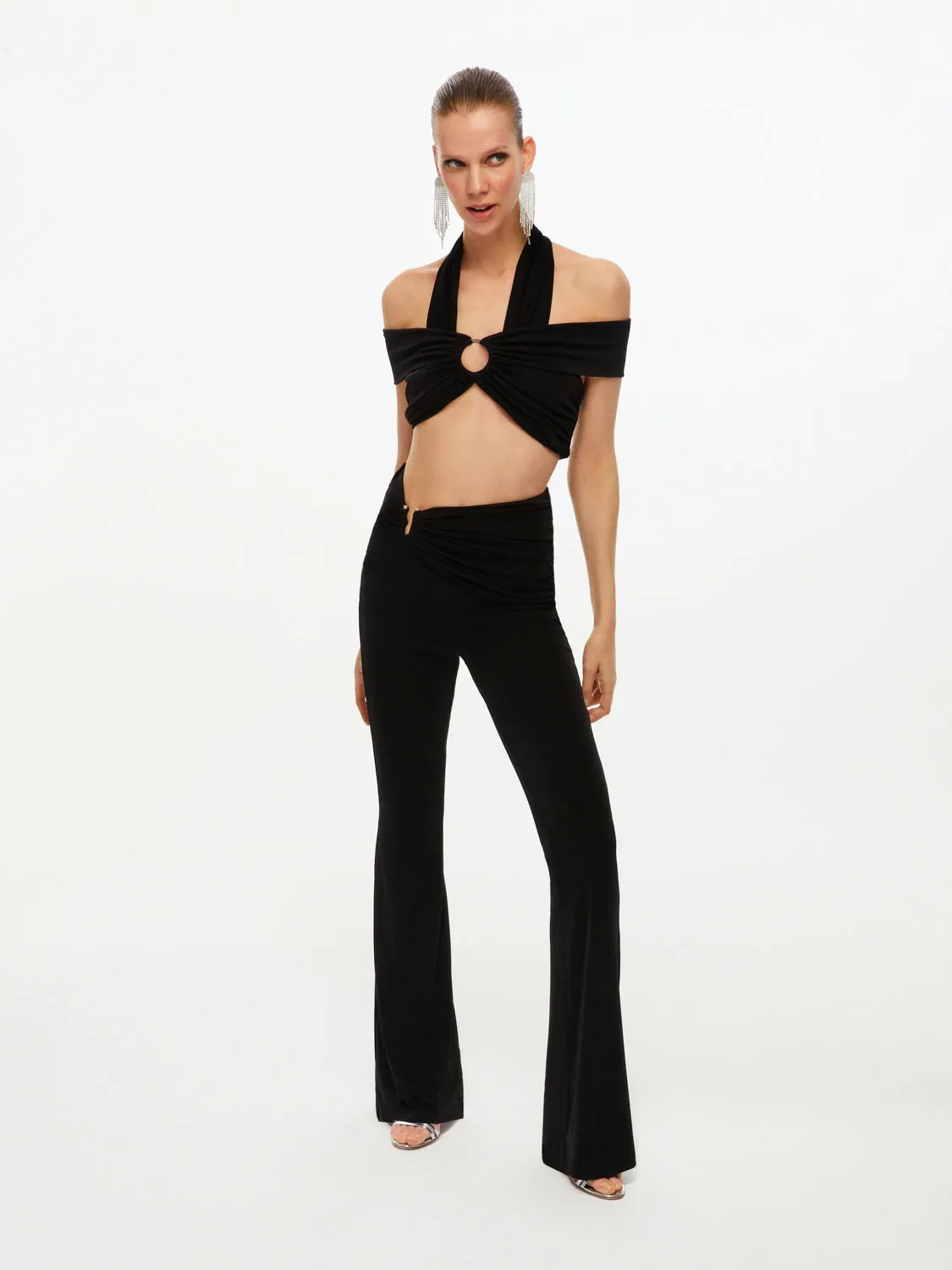 Draped Flare Pants