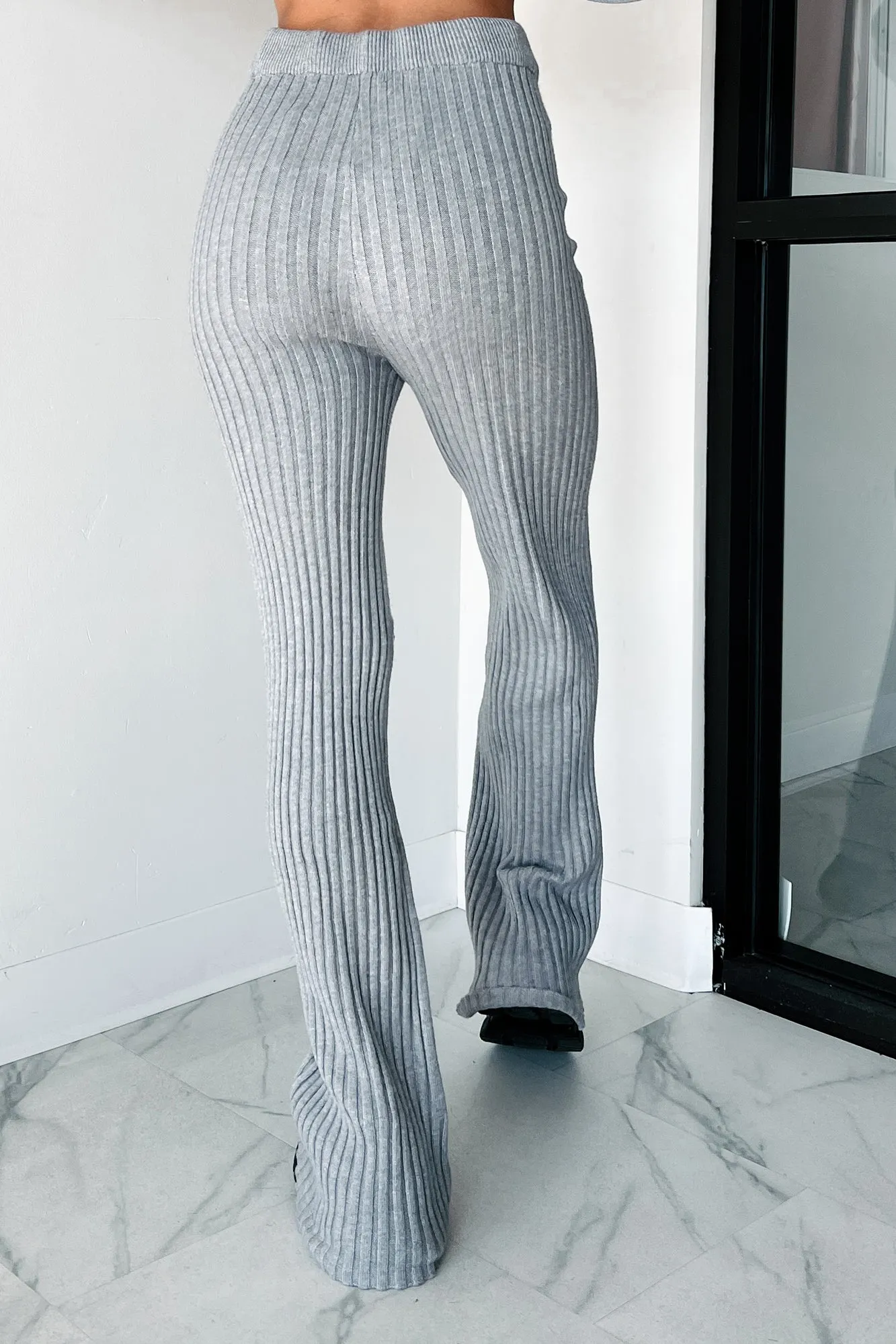 Drowsy Darling Sweater Knit Two-Piece Set (Heather Grey)