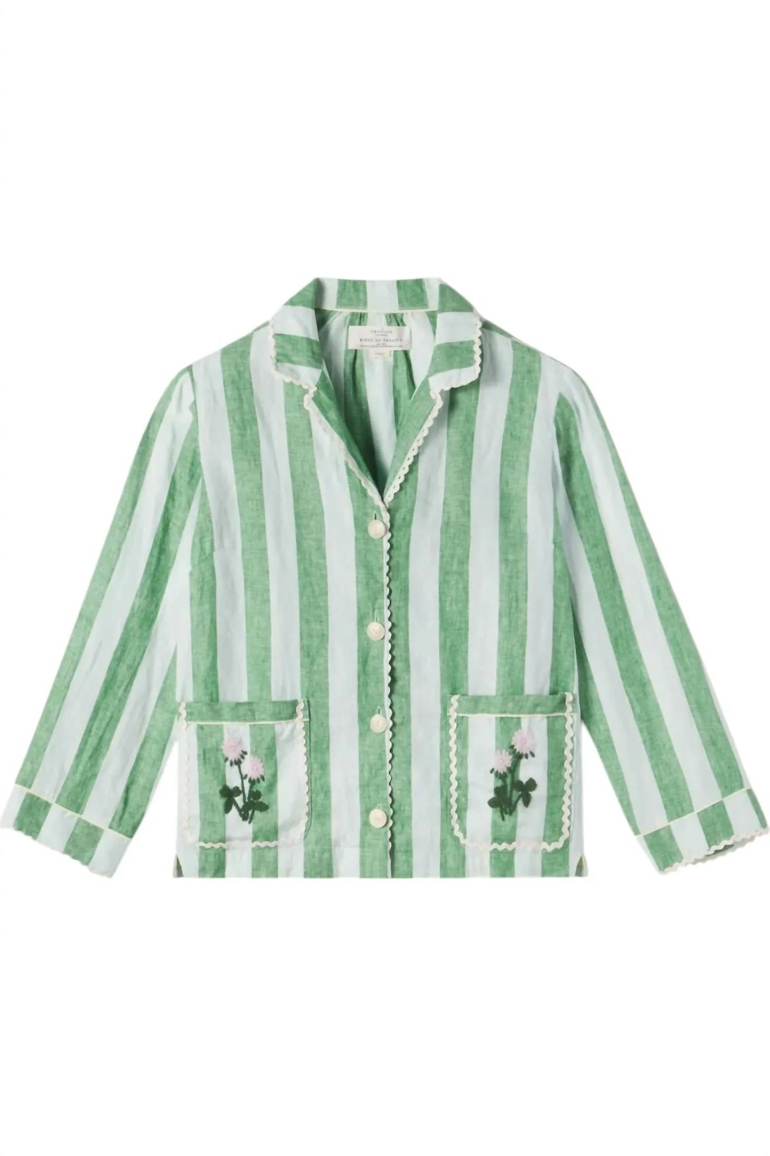 Dylan Shirt Jacket In Aloe Stripe