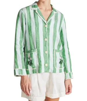 Dylan Shirt Jacket In Aloe Stripe