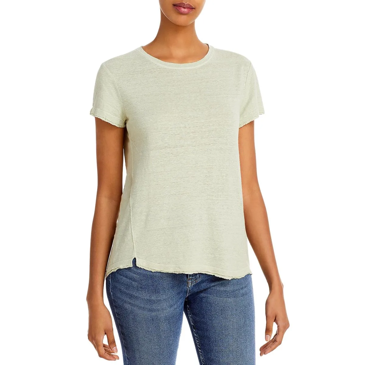 Easy True Womens Organic Linen Unhemmed T-Shirt