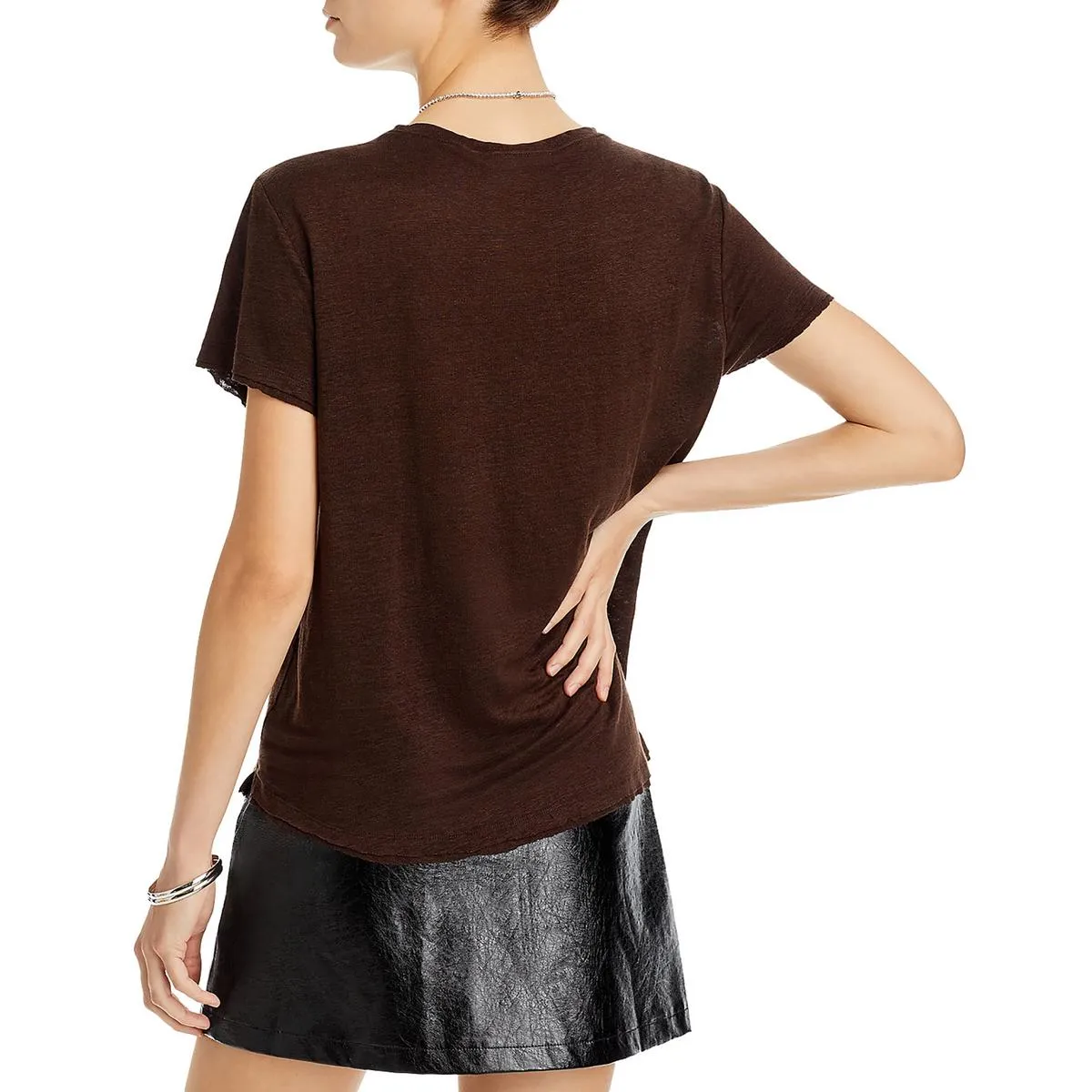Easy True Womens Organic Linen Unhemmed T-Shirt