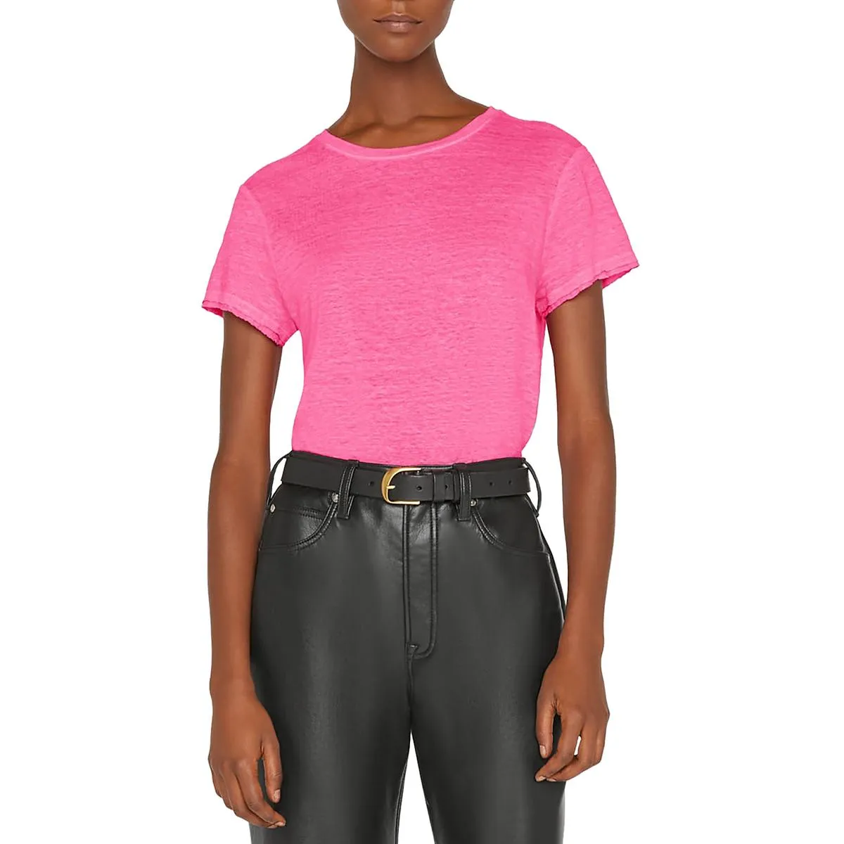 Easy True Womens Organic Linen Unhemmed T-Shirt
