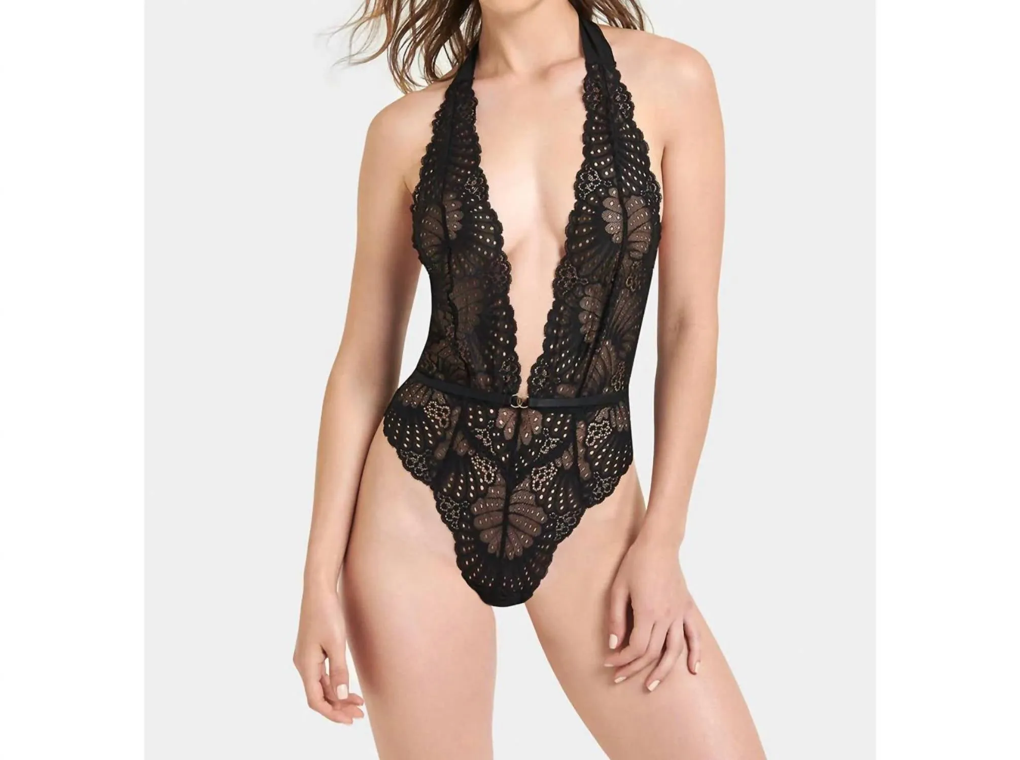 Eloide Soft Halter Bodysuit In Black