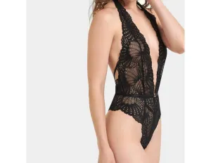 Eloide Soft Halter Bodysuit In Black
