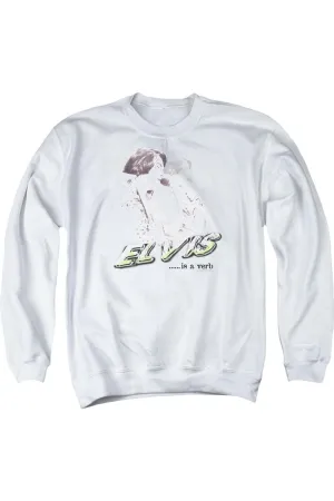 Elvis Presley Elvis Is A Verb Adult Crewneck Sweatshirt