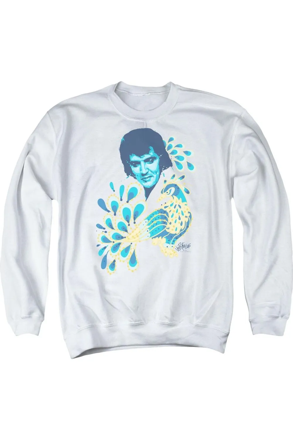 Elvis Presley Peacock Adult Crewneck Sweatshirt