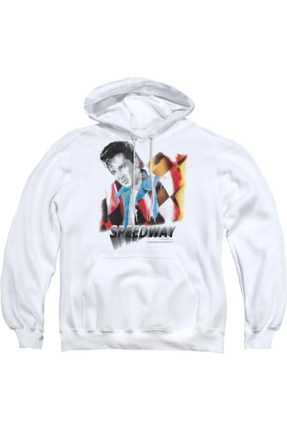 Elvis Presley Speedway Adult Pull Over Hoodie
