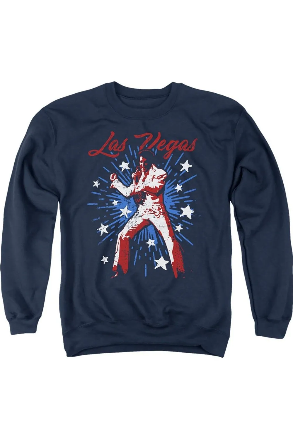 Elvis Presley Vegashort Sleeveuperstar Adult Crewneck Sweatshirt