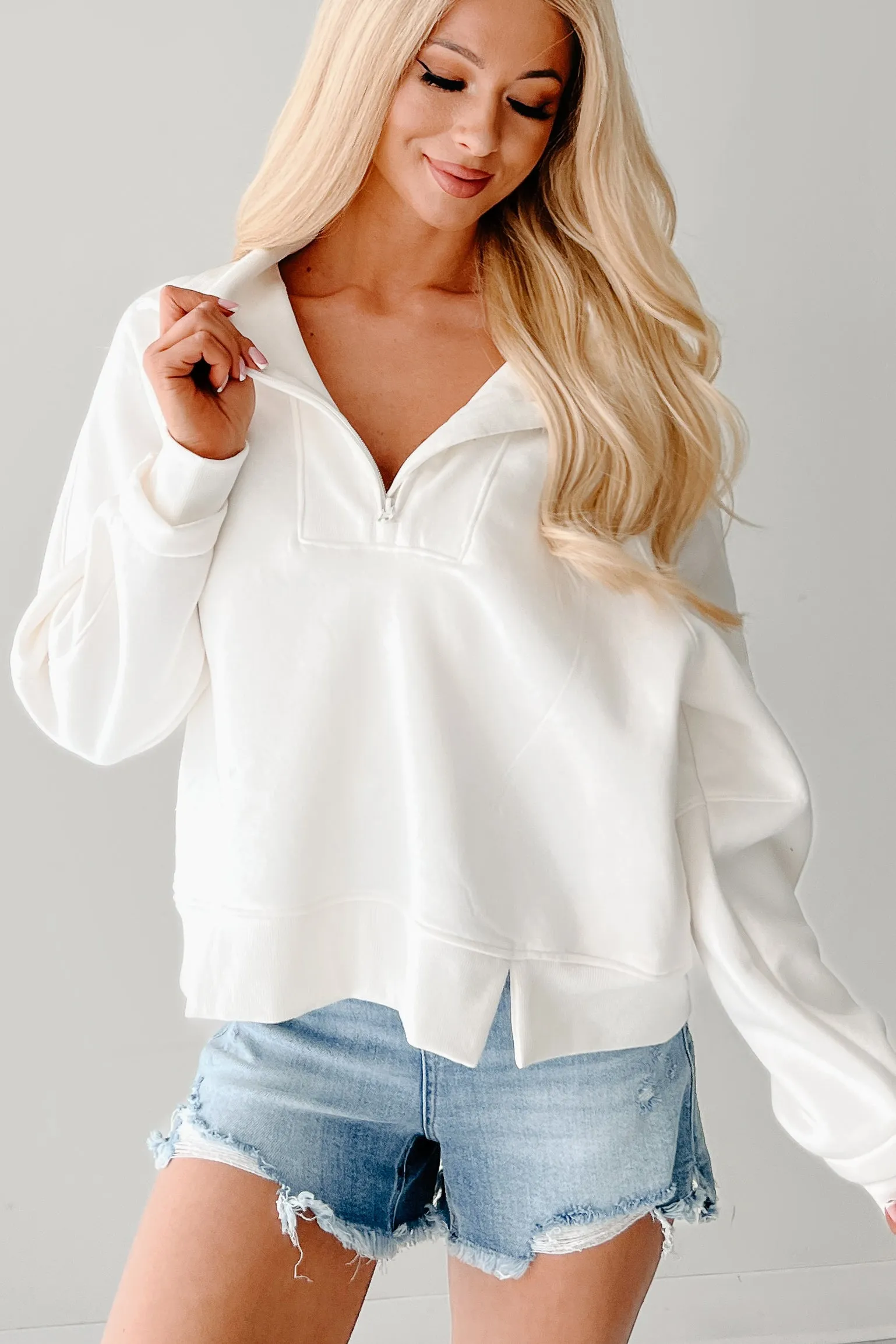 Endless Calm Half-Zip Sweatshirt (Off White)