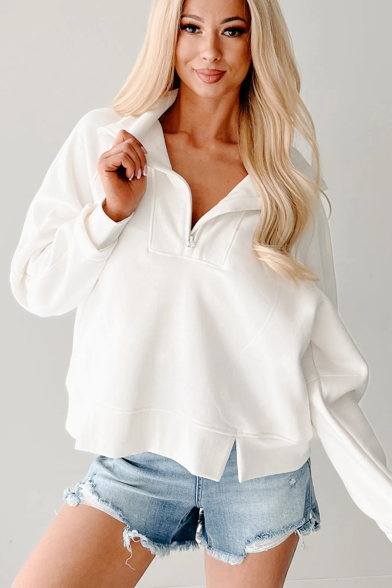 Endless Calm Half-Zip Sweatshirt (Off White)