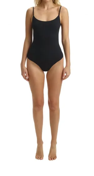 Essential Cotton Underpinning Bodysuit In Black