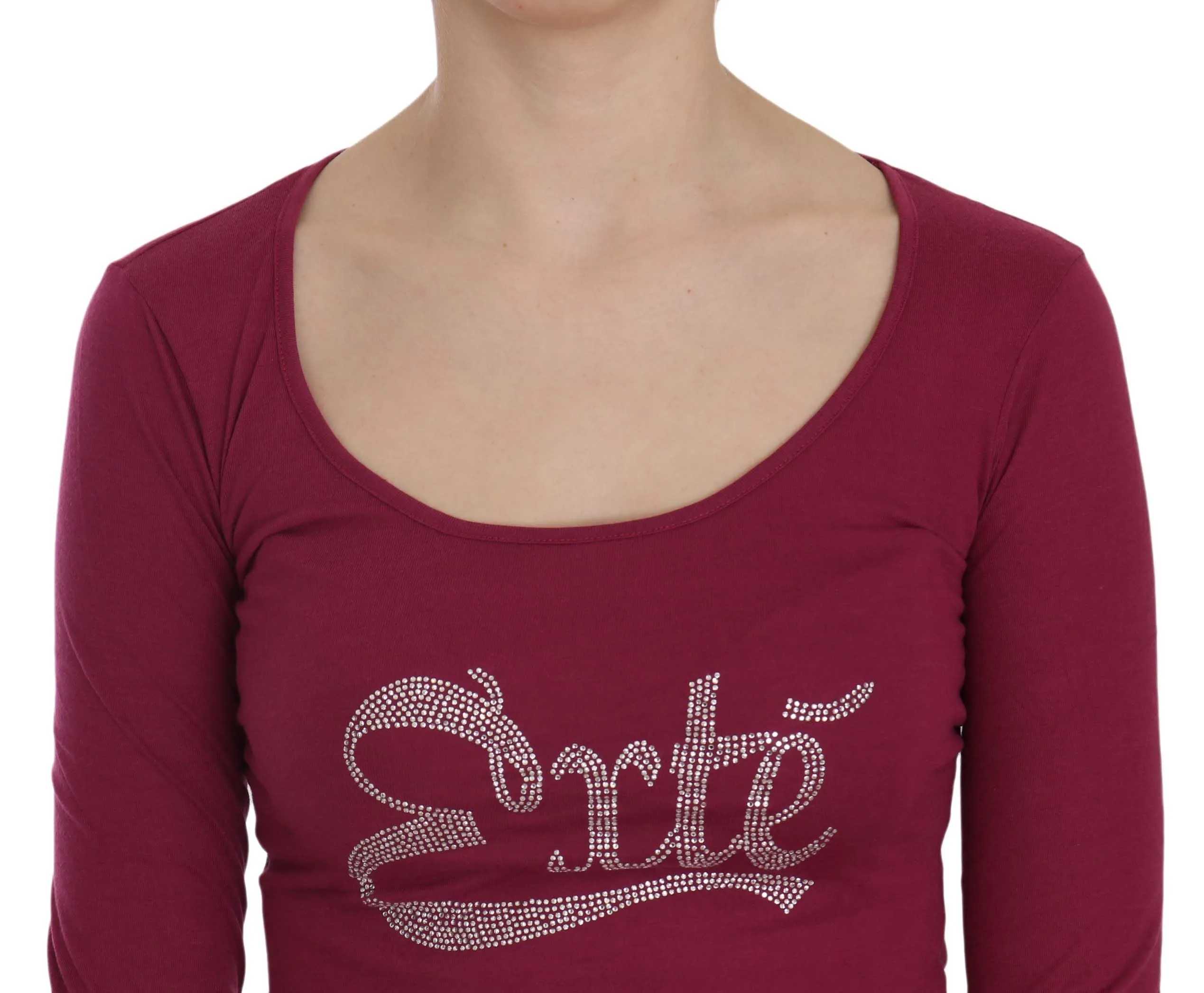 Exte Crystal Embellished Long Sleeve Casual Women's Top