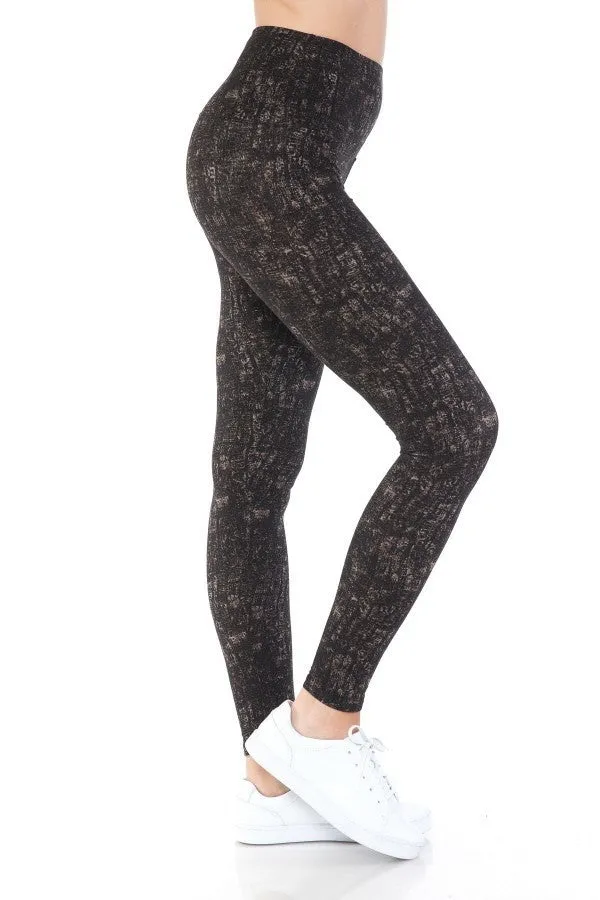 FASHNZFAB Yoga Style Banded Lined Multi Printed Knit Legging With High Waist