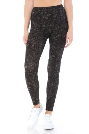 FASHNZFAB Yoga Style Banded Lined Multi Printed Knit Legging With High Waist