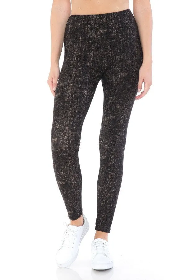 FASHNZFAB Yoga Style Banded Lined Multi Printed Knit Legging With High Waist