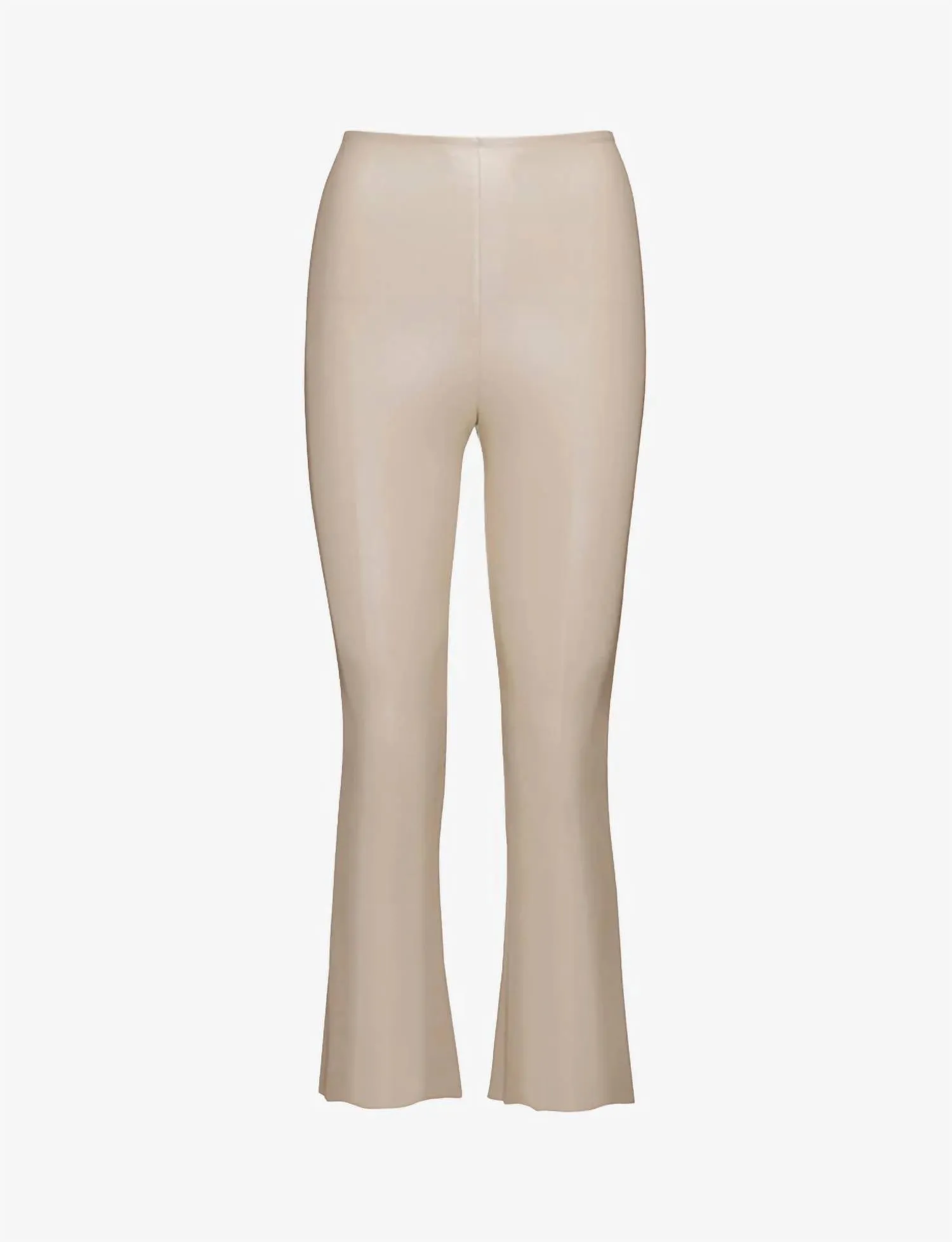 Faux Leather Cropped Flare Leggings In Porcelain