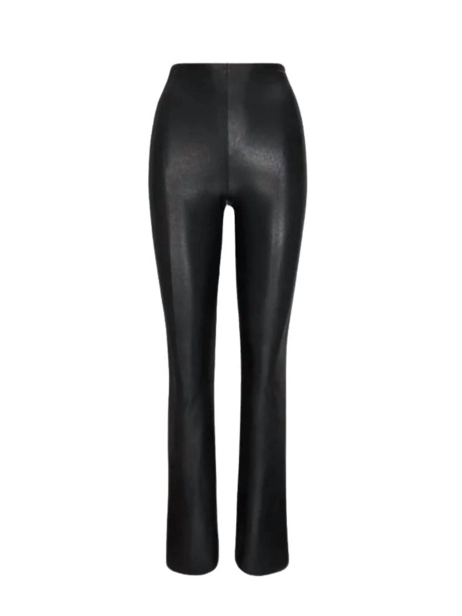 Faux Leather Flared Legging In Black