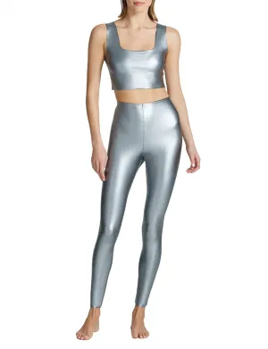 Faux Leather Legging In Platinum