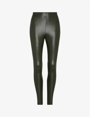 Faux Leather Leggings In Pine