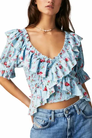 Favorite Girl Ruffle Top In Candy Combo