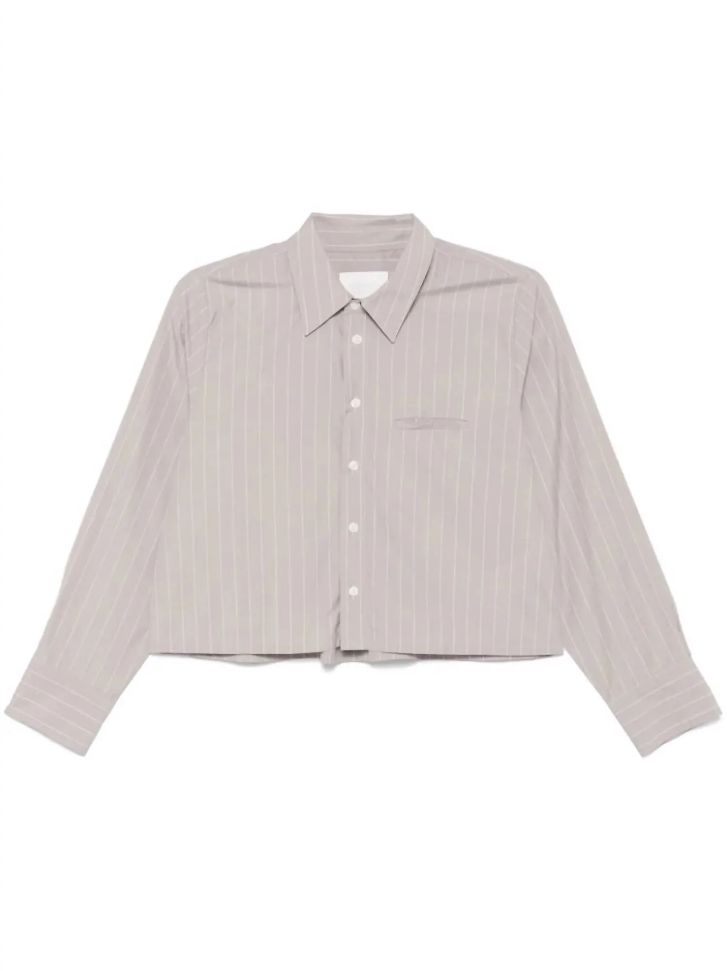 Fino Cropped Shirt In Tailor Grey Stripe