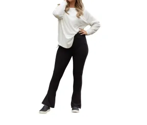 Flare Leggings With Pockets In Black