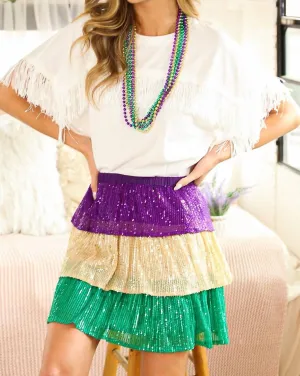 Fringe Top In White