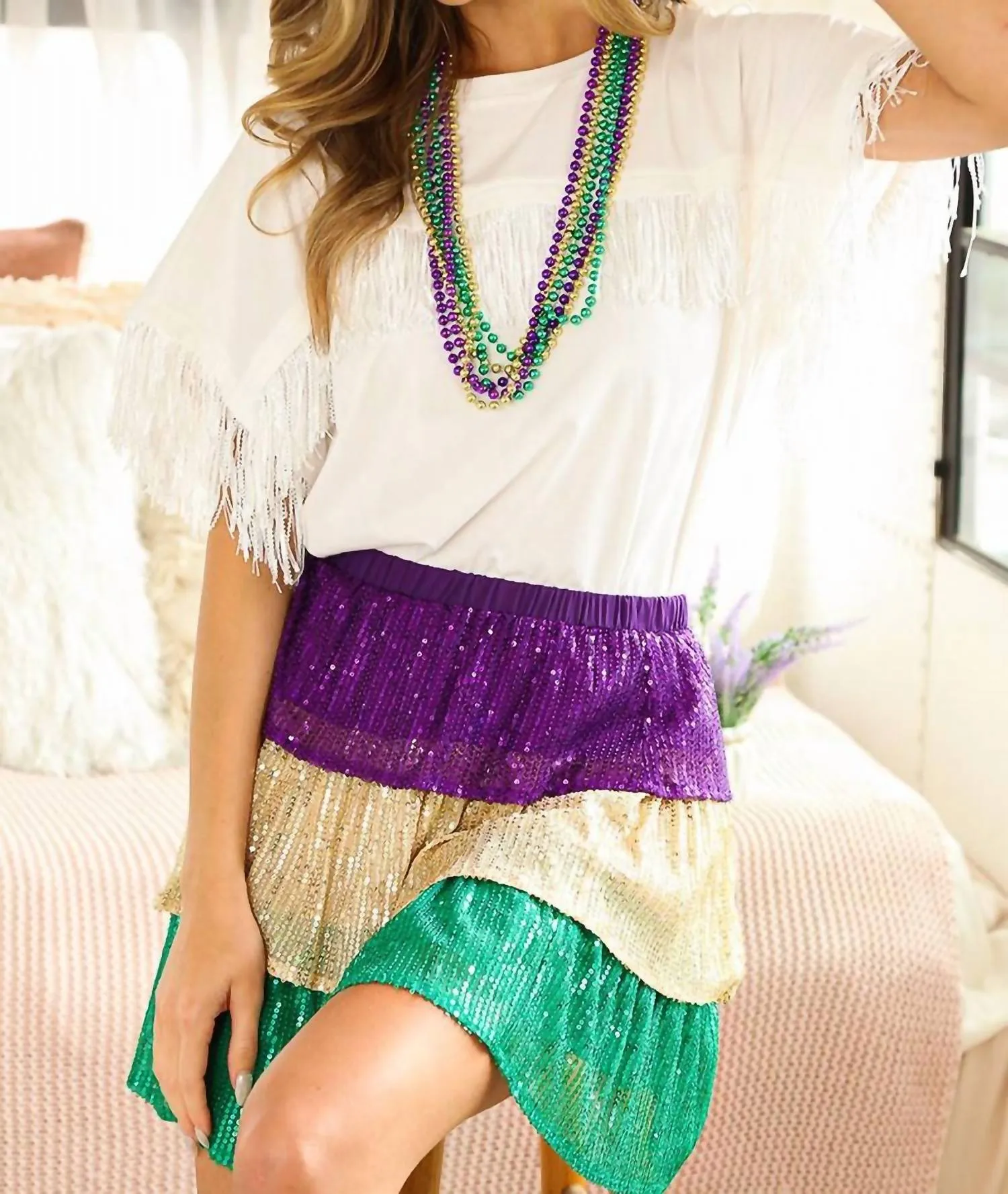 Fringe Top In White