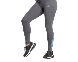 Full Length High Rise Tight Fit Athletic Leggings In Dark Grey Heather/blue Fusion