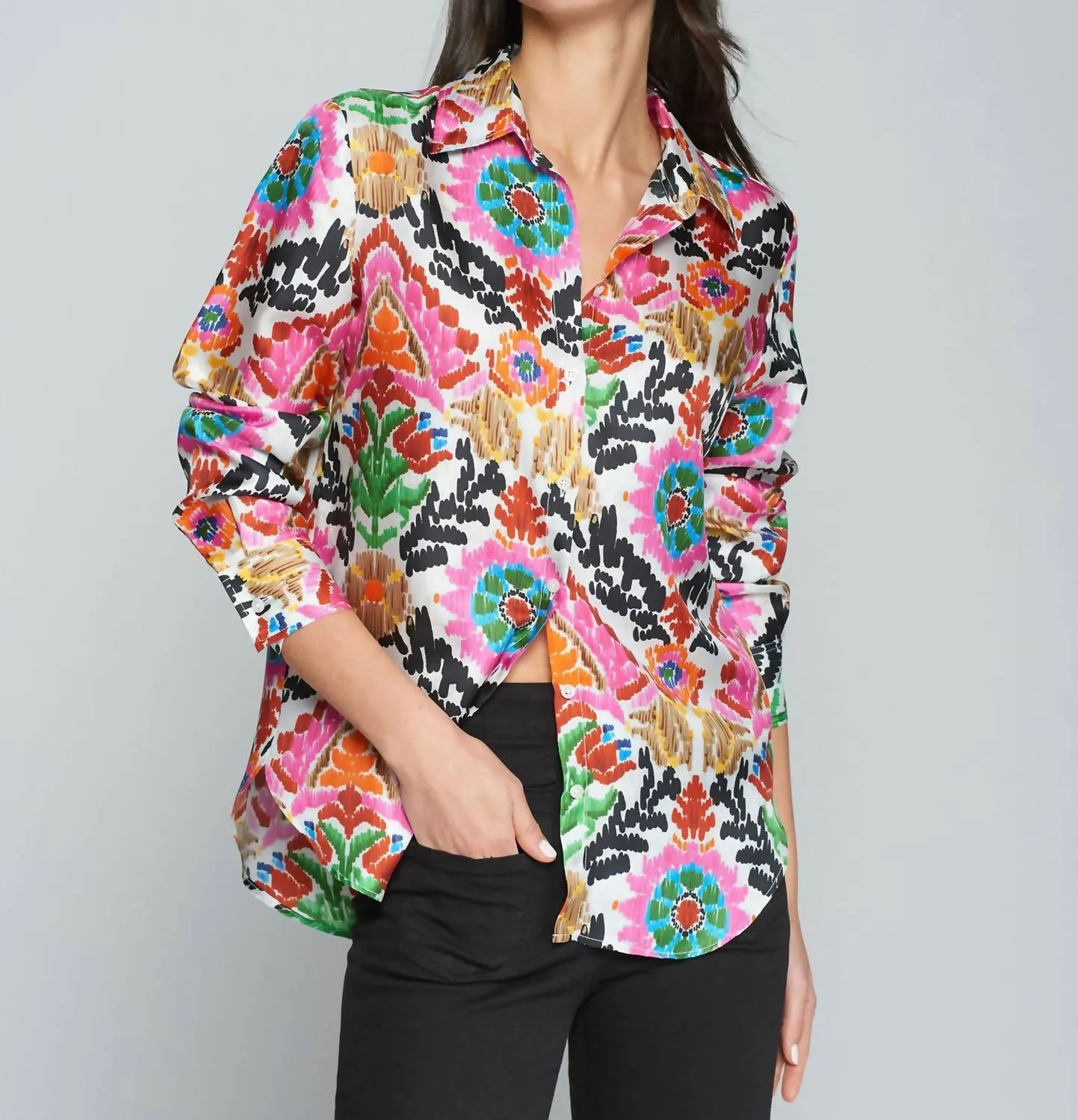 Gaby Suzany Seda Shirt In Pink Multi