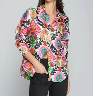 Gaby Suzany Seda Shirt In Pink Multi