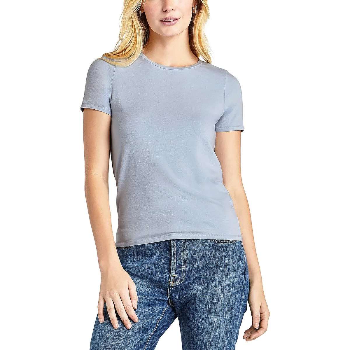 Genevieve Womens Crewneck Short Sleeve T-Shirt