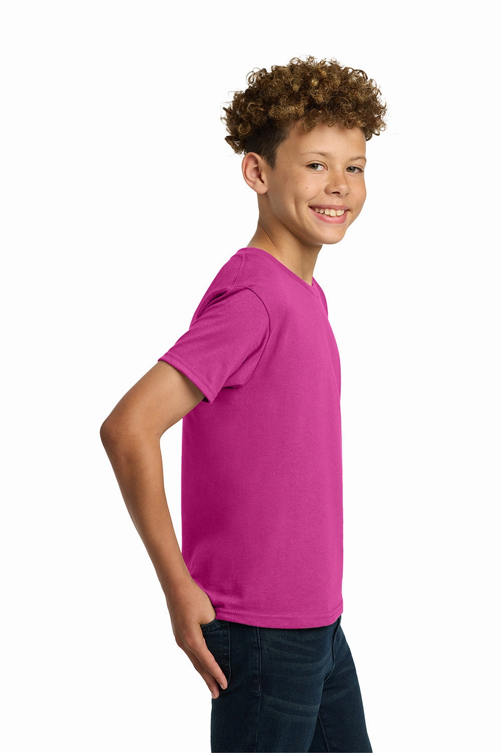 Gildan Youth Short Sleeve Crewneck T-Shirt - Heliconia Pink