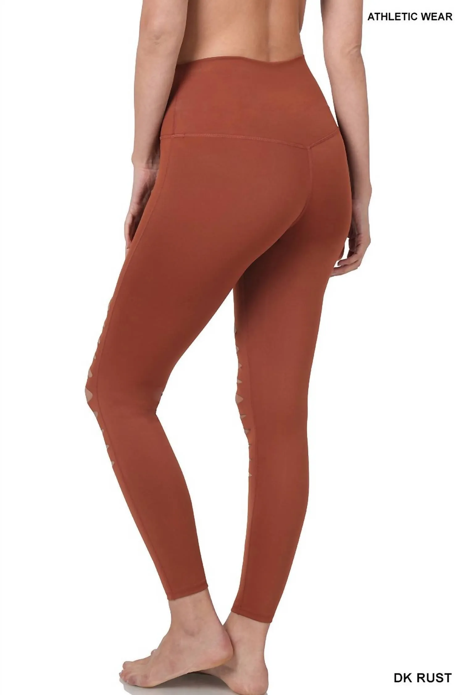 Gypsy Cut Out Biker Leggings In Rust