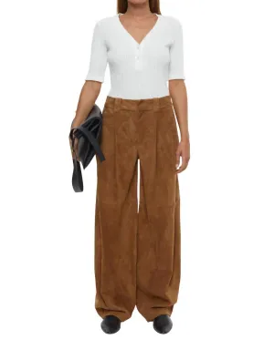 Half Placket V-Neck Shirt In Ivory