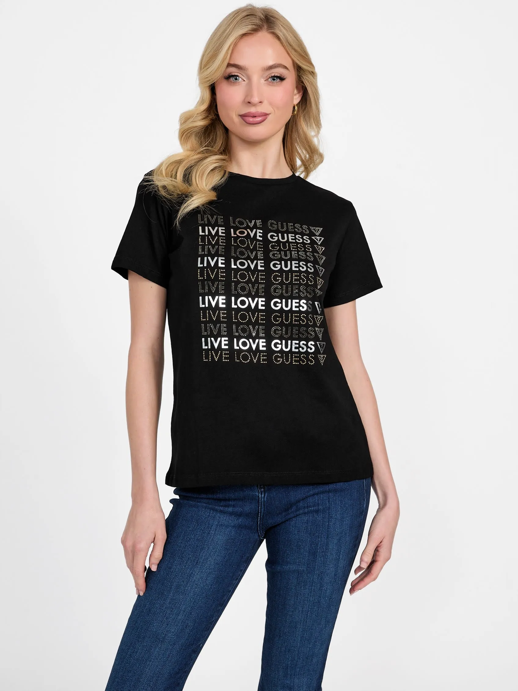 Halie Crewneck Rhinestone Tee