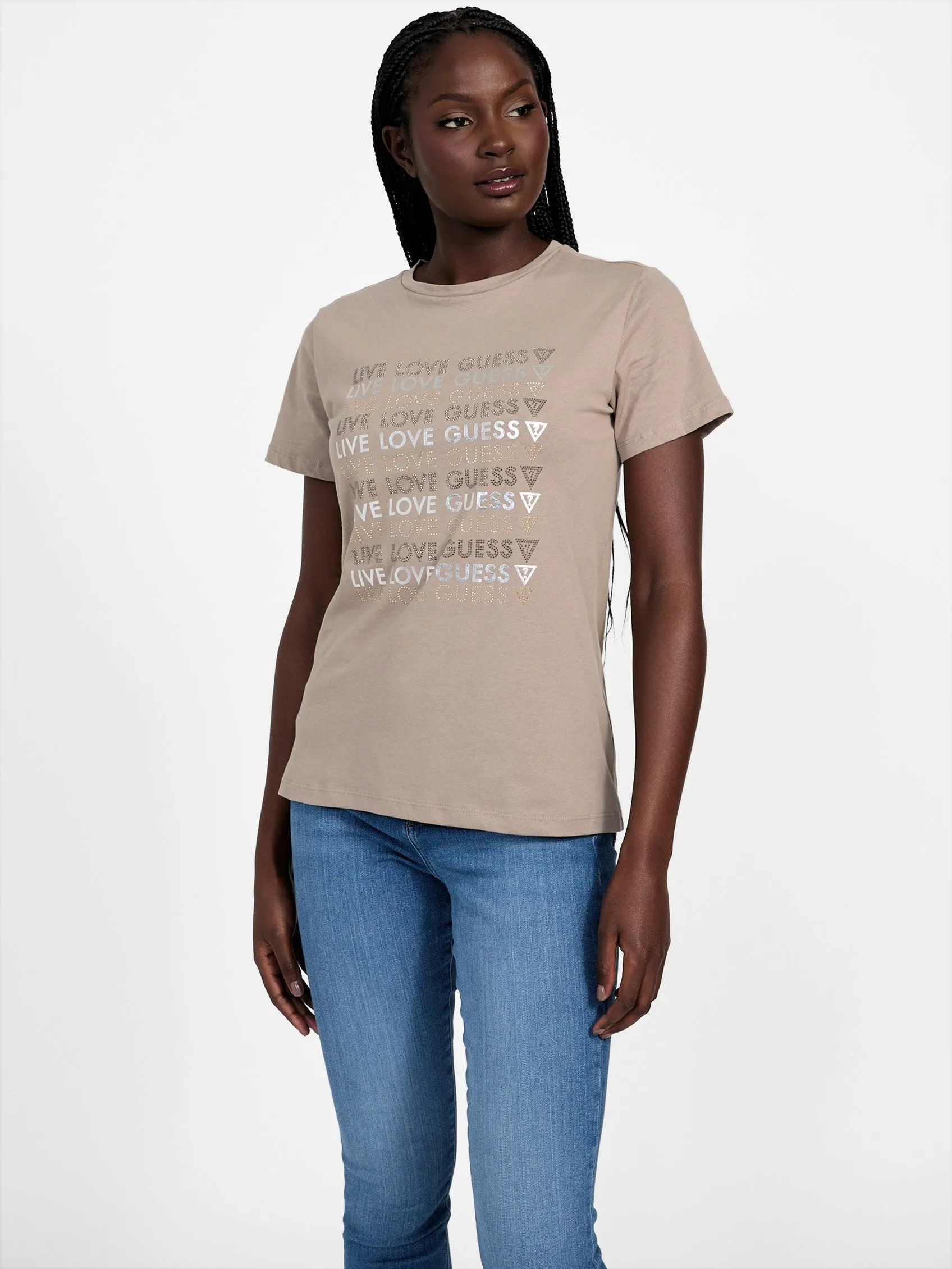 Halie Crewneck Rhinestone Tee