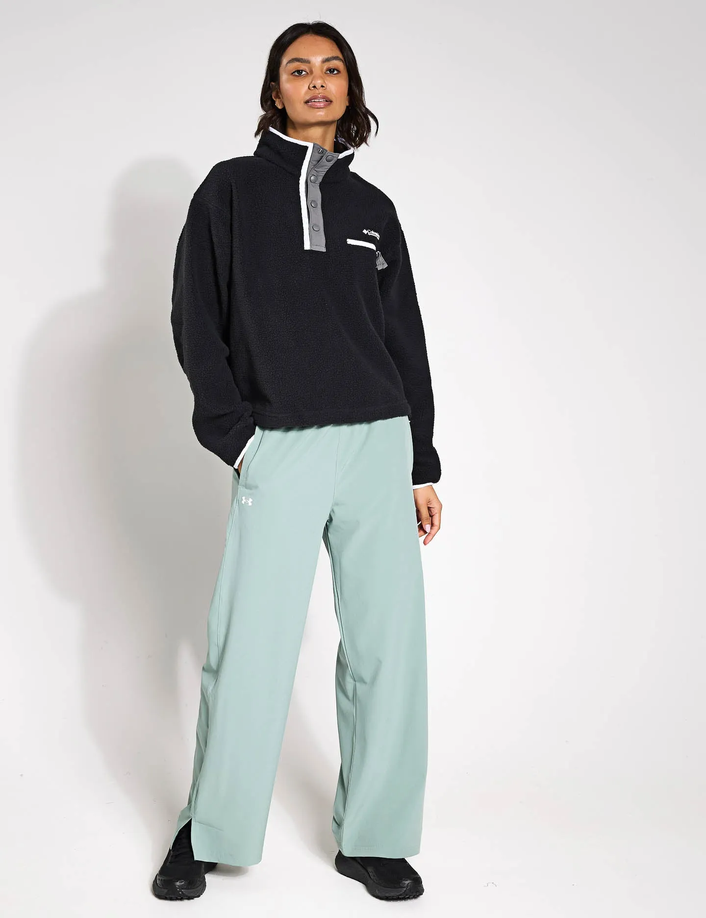 Helvetia II Cropped Sherpa Half Snap Fleece - Black
