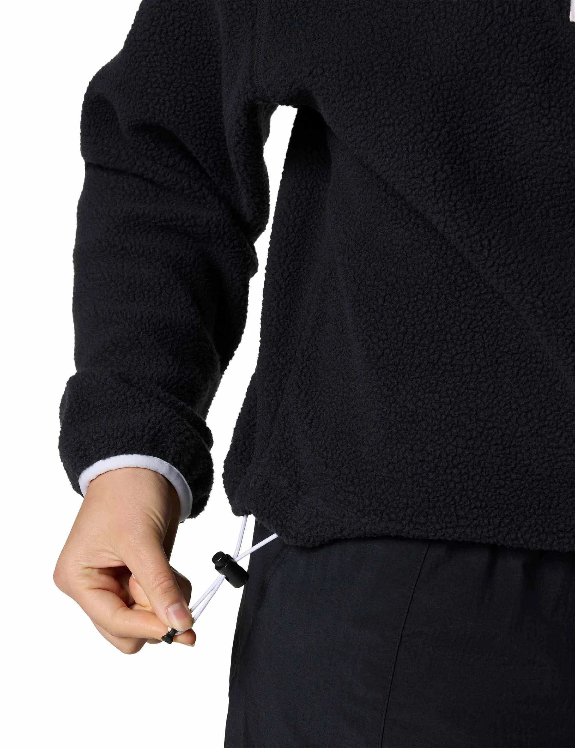 Helvetia II Cropped Sherpa Half Snap Fleece - Black