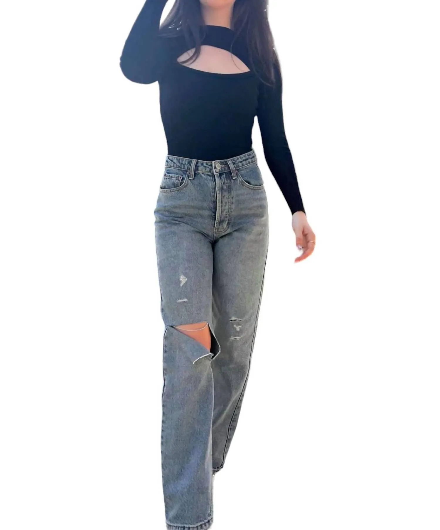 Here For A Good Time Bodysuit In Black