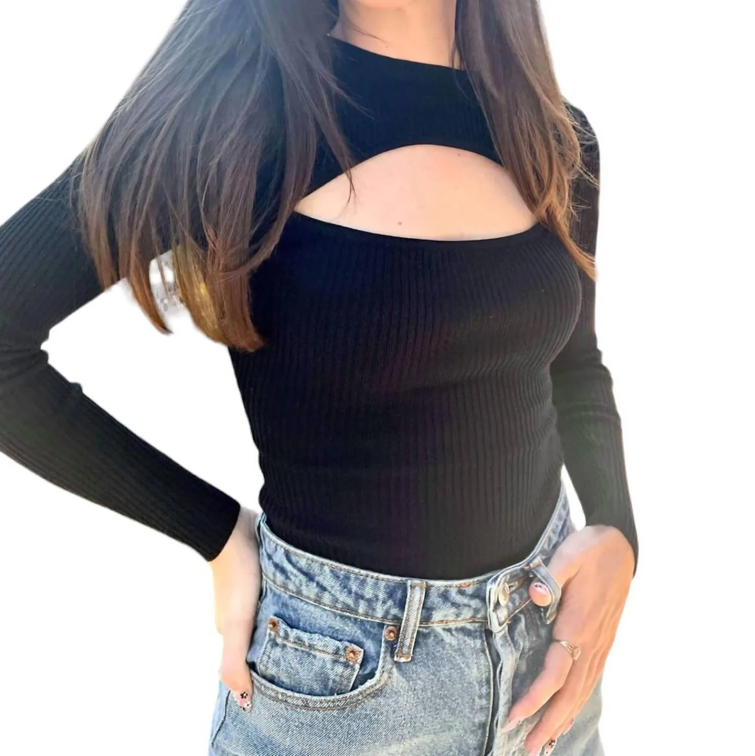 Here For A Good Time Bodysuit In Black